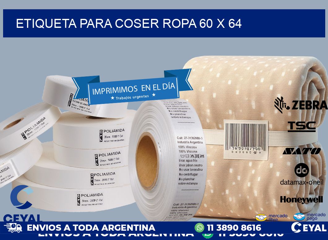 ETIQUETA PARA COSER ROPA 60 x 64