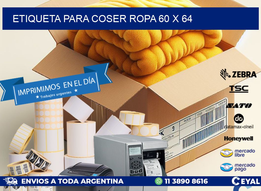 ETIQUETA PARA COSER ROPA 60 x 64