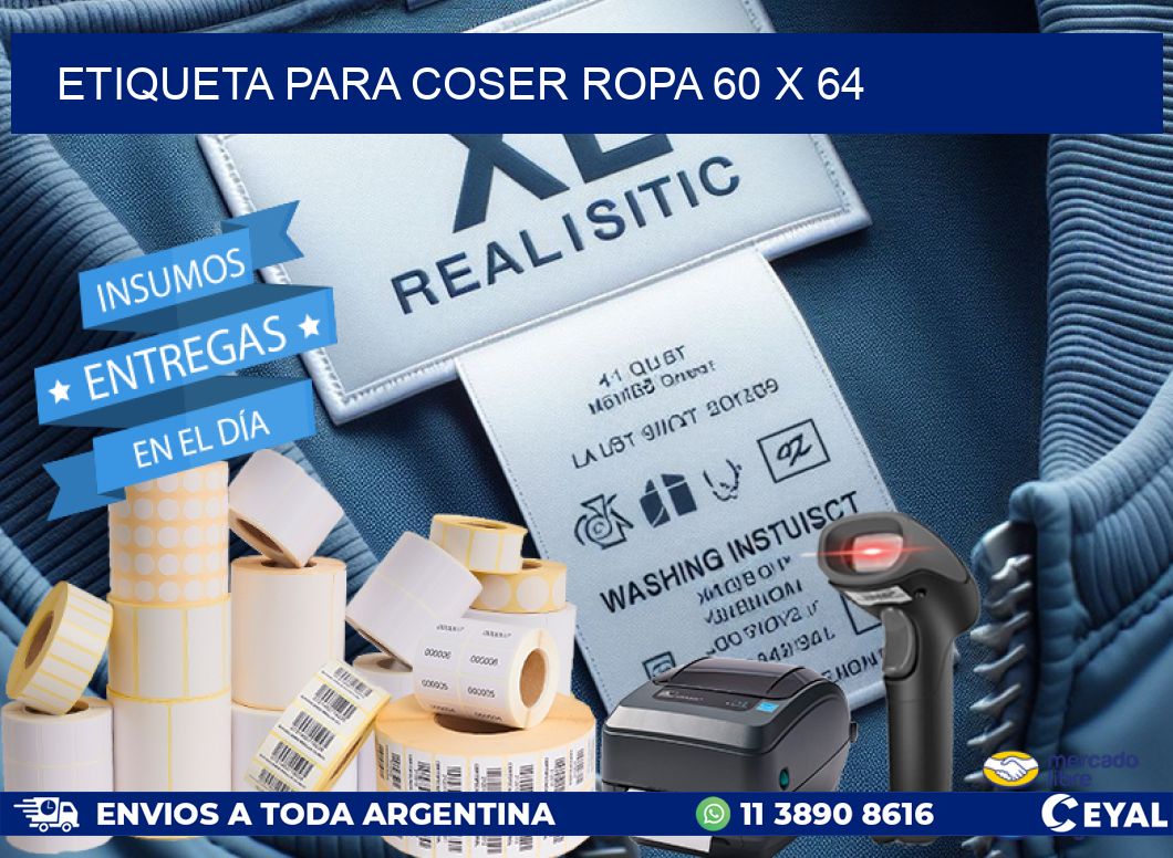 ETIQUETA PARA COSER ROPA 60 x 64