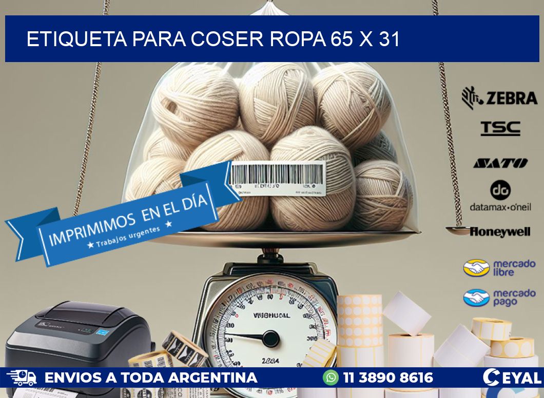 ETIQUETA PARA COSER ROPA 65 x 31