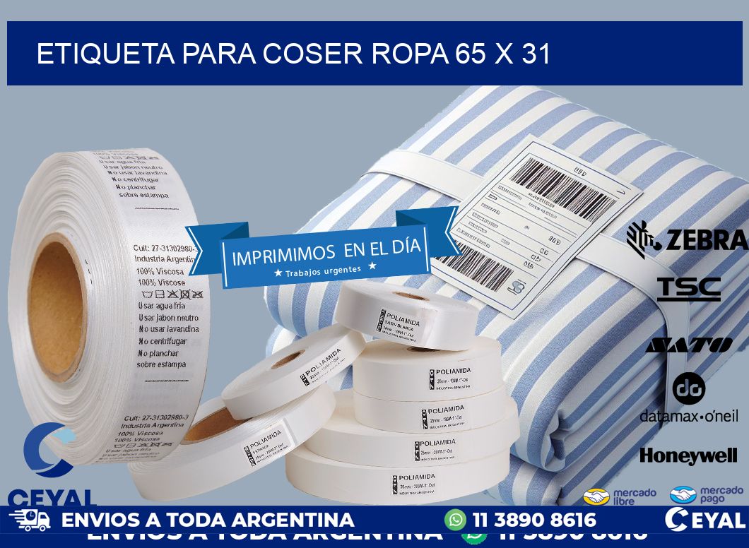 ETIQUETA PARA COSER ROPA 65 x 31