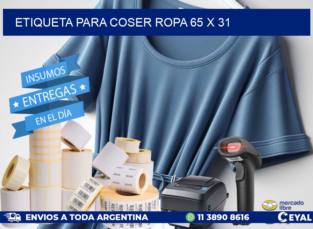 ETIQUETA PARA COSER ROPA 65 x 31