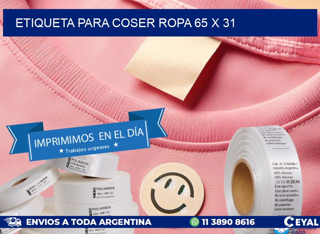 ETIQUETA PARA COSER ROPA 65 x 31