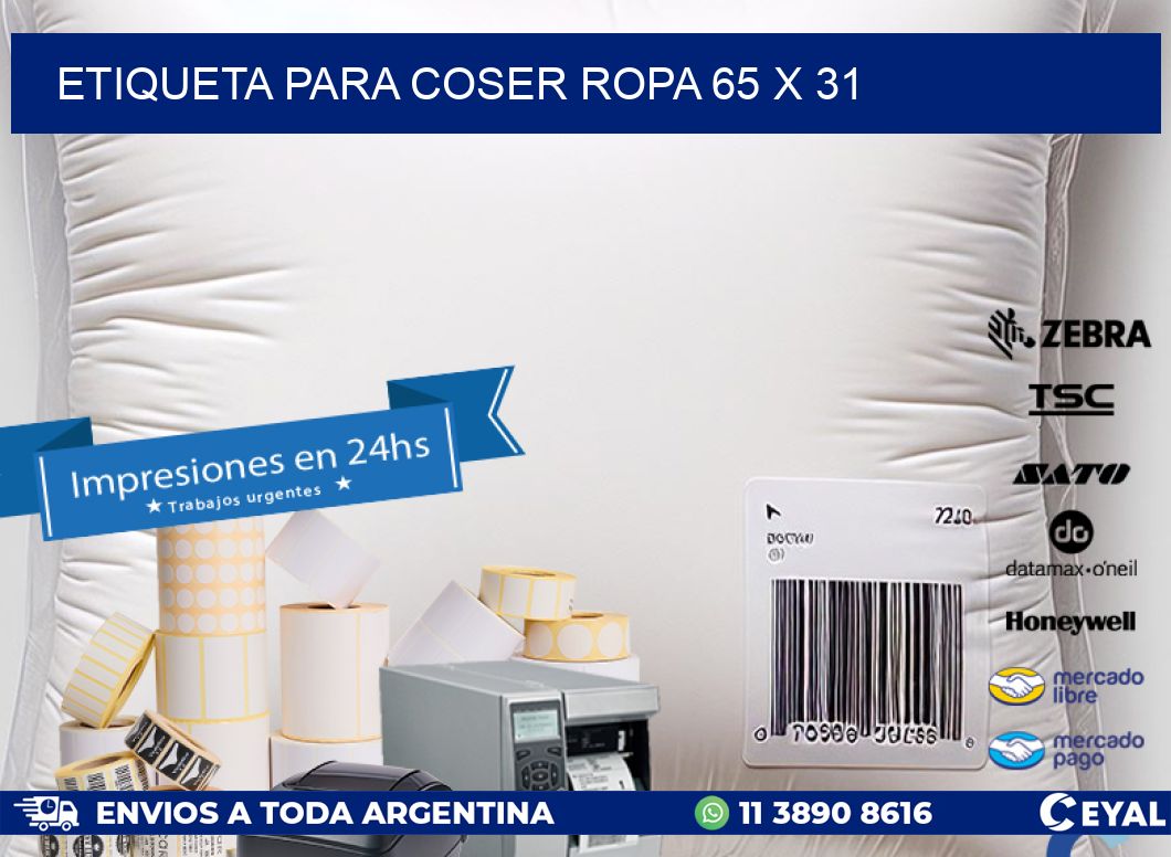 ETIQUETA PARA COSER ROPA 65 x 31