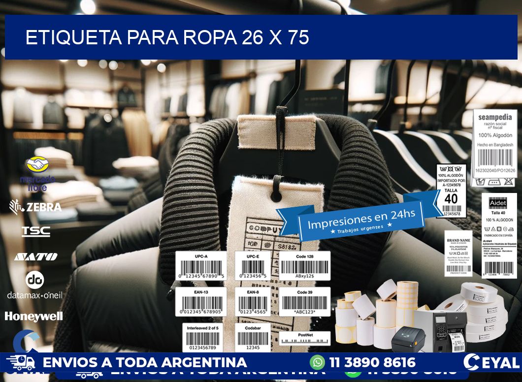 ETIQUETA PARA ROPA 26 x 75