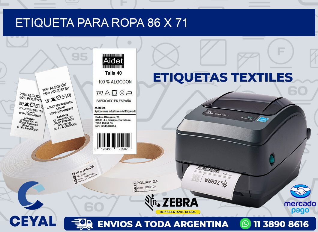 ETIQUETA PARA ROPA 86 x 71