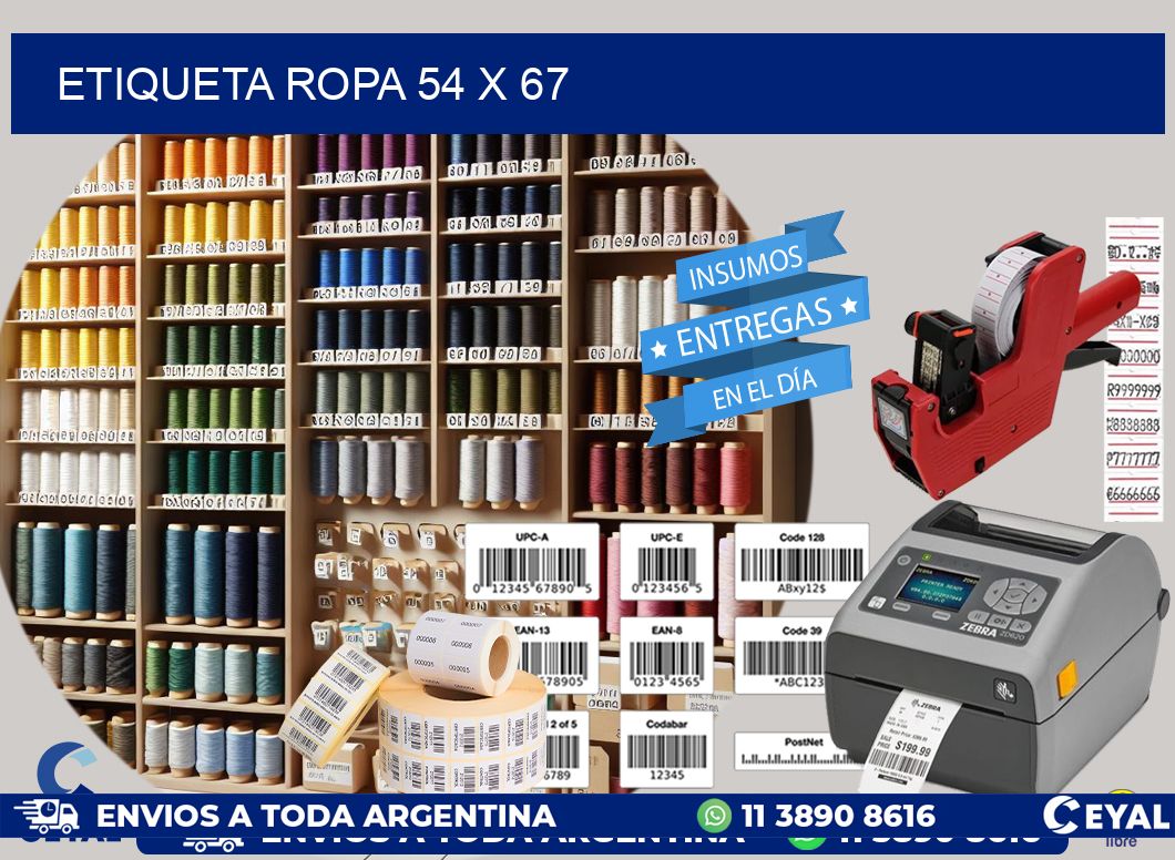 ETIQUETA ROPA 54 x 67