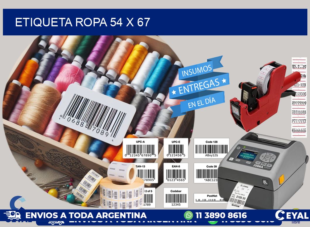 ETIQUETA ROPA 54 x 67