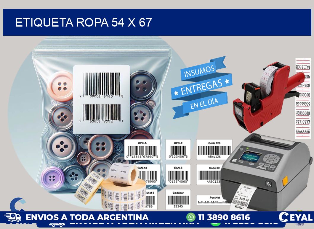 ETIQUETA ROPA 54 x 67