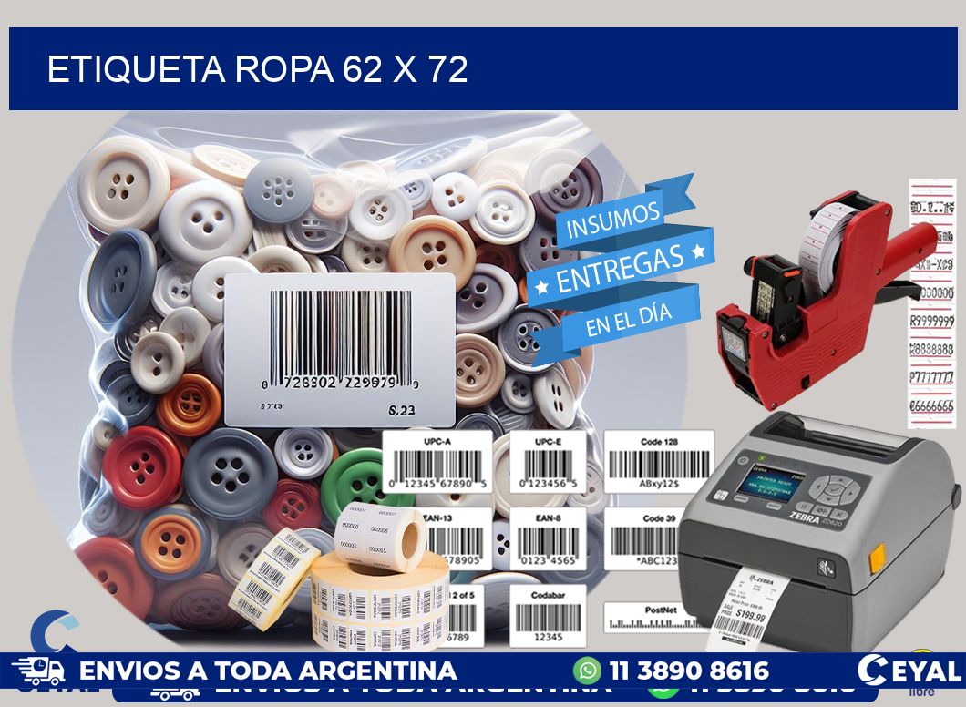 ETIQUETA ROPA 62 x 72