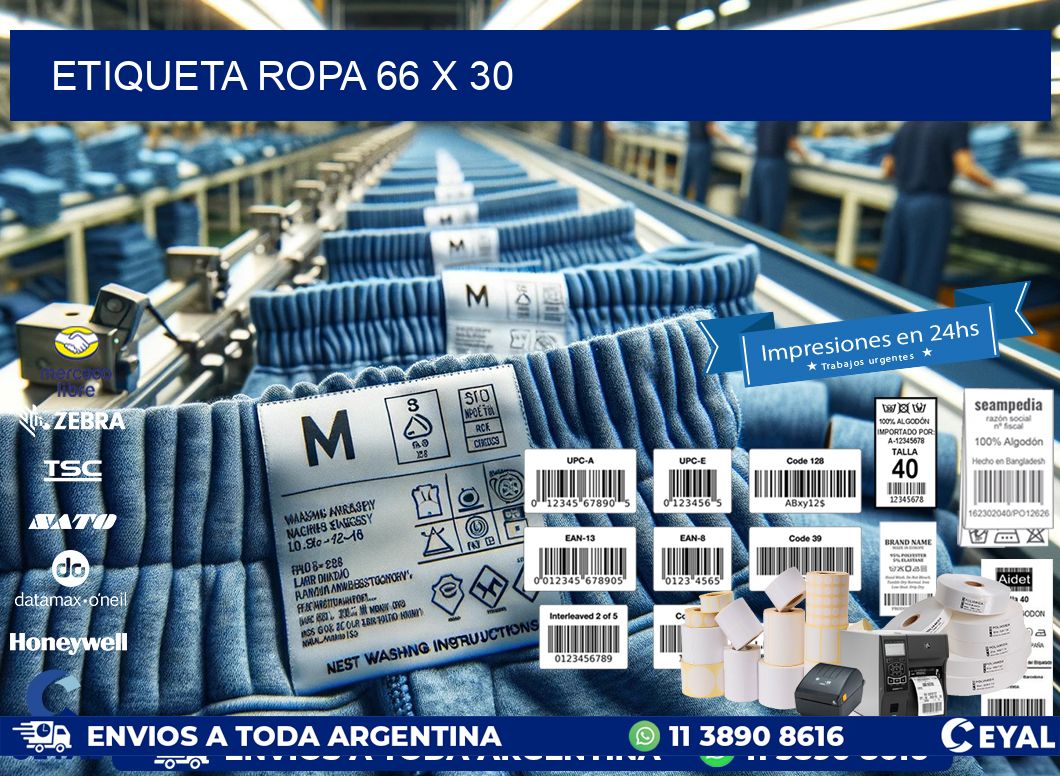 ETIQUETA ROPA 66 x 30