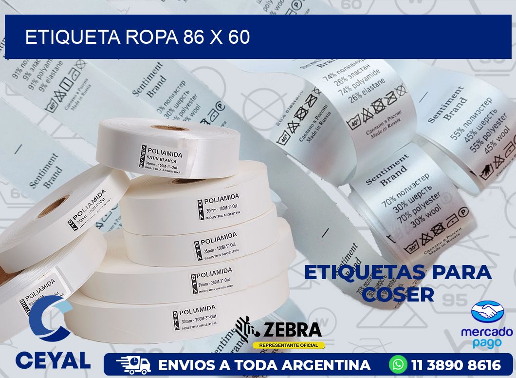 ETIQUETA ROPA 86 x 60