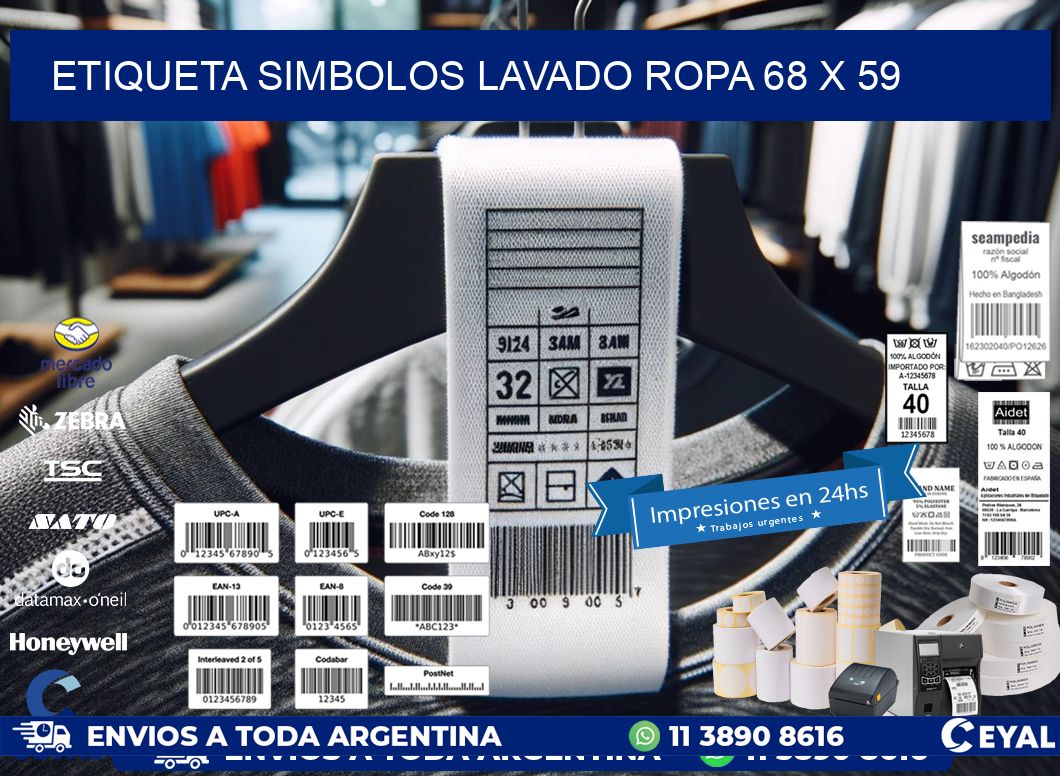ETIQUETA SIMBOLOS LAVADO ROPA 68 x 59