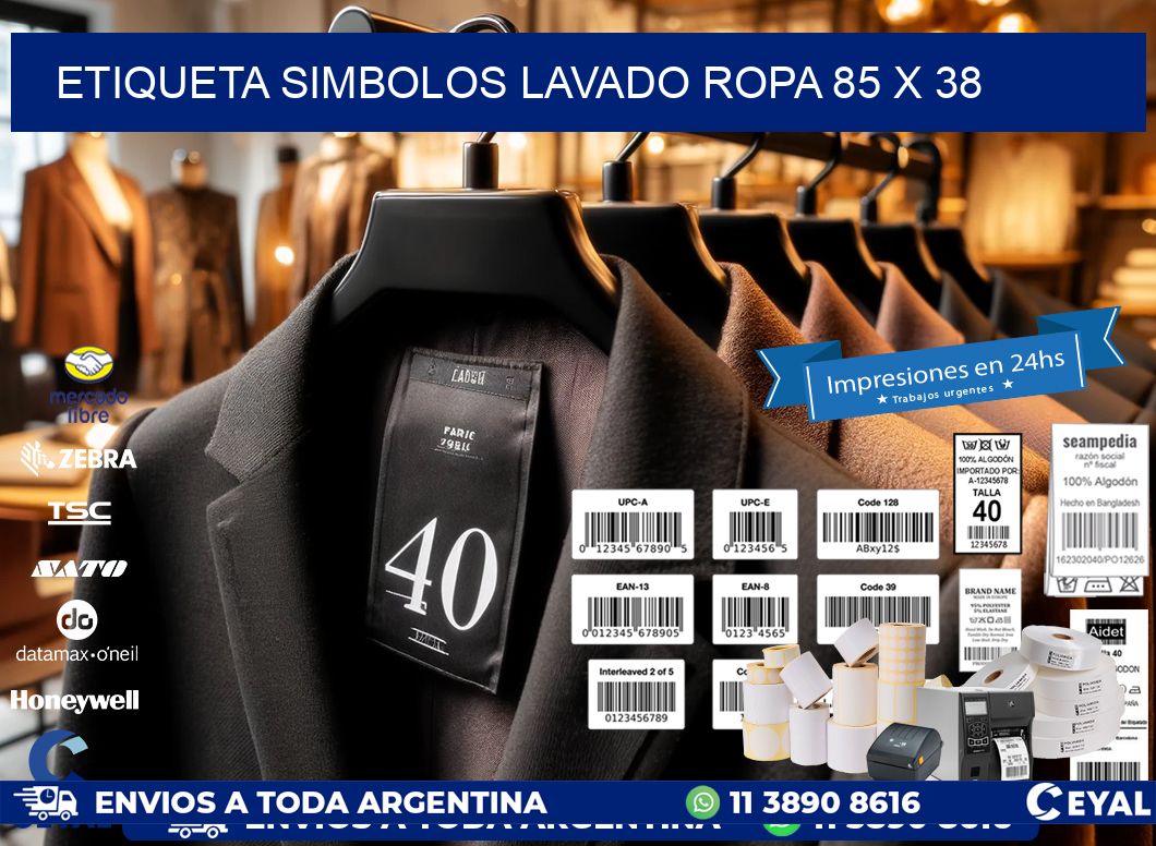 ETIQUETA SIMBOLOS LAVADO ROPA 85 x 38