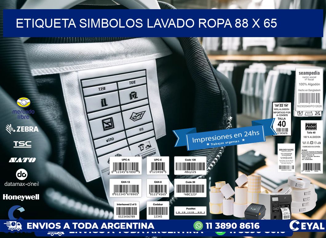 ETIQUETA SIMBOLOS LAVADO ROPA 88 x 65