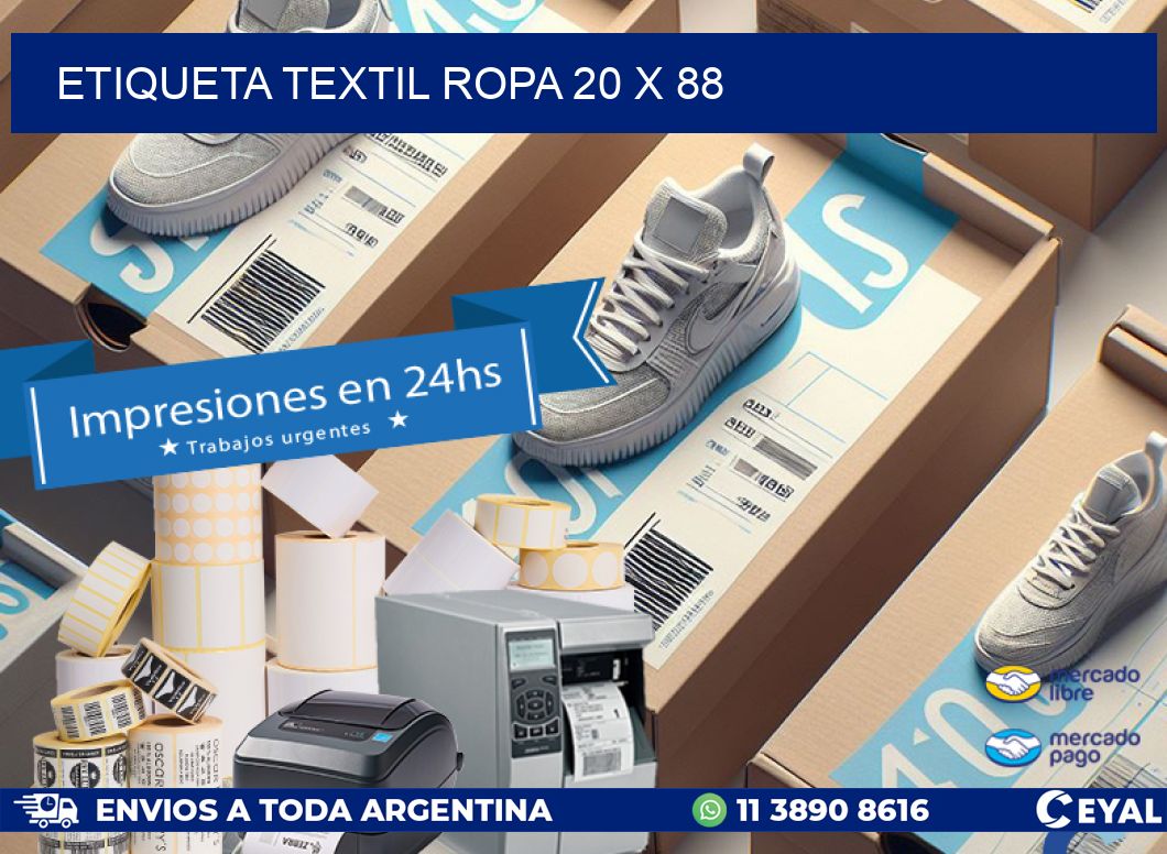 ETIQUETA TEXTIL ROPA 20 x 88