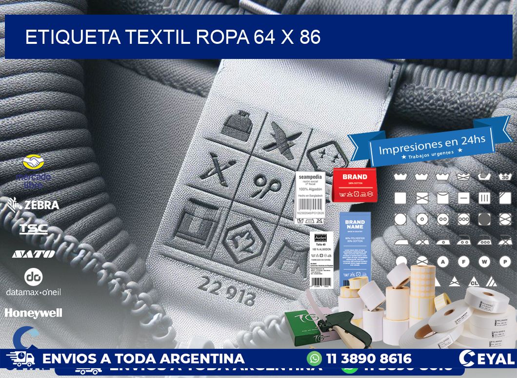 ETIQUETA TEXTIL ROPA 64 x 86
