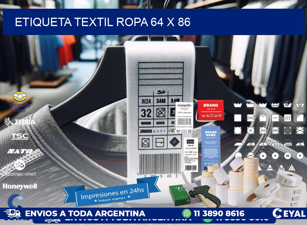 ETIQUETA TEXTIL ROPA 64 x 86