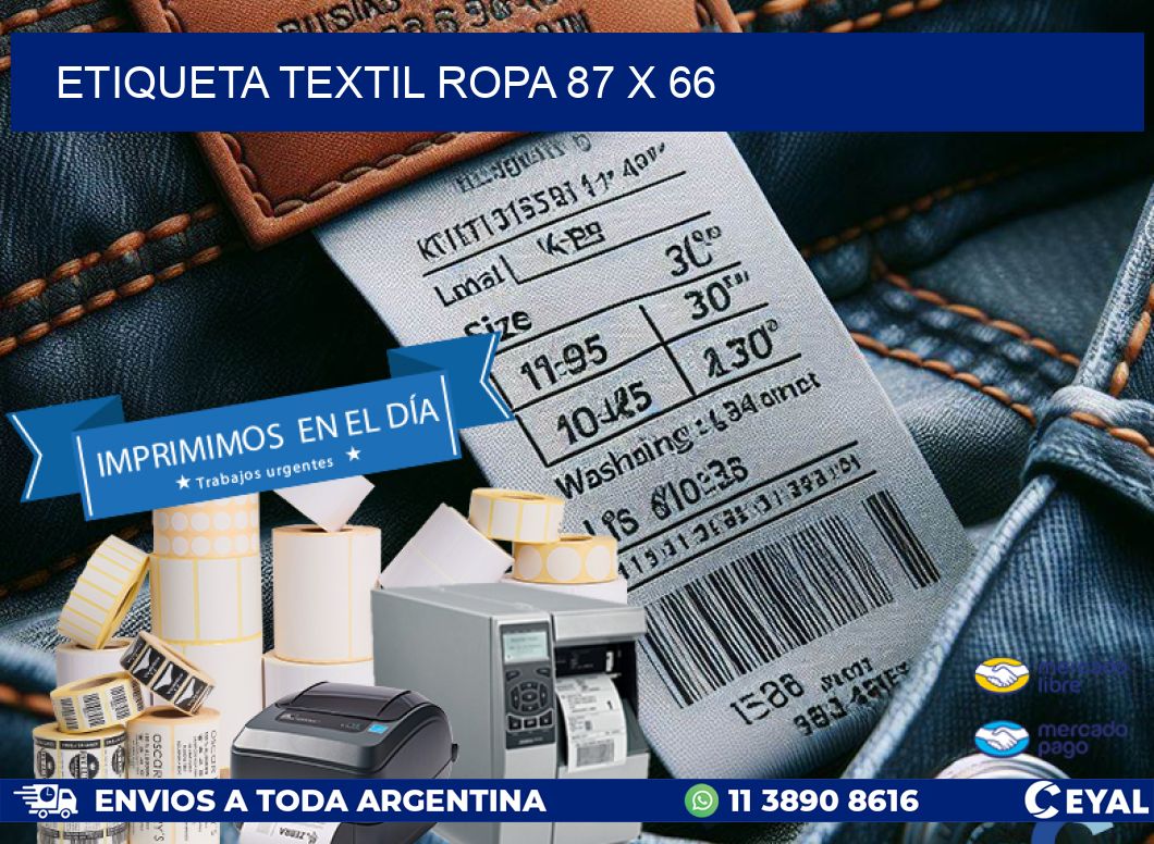 ETIQUETA TEXTIL ROPA 87 x 66