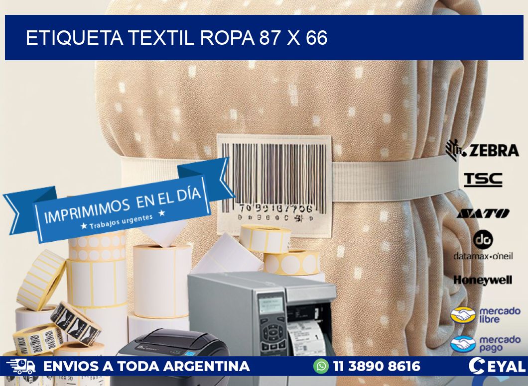 ETIQUETA TEXTIL ROPA 87 x 66
