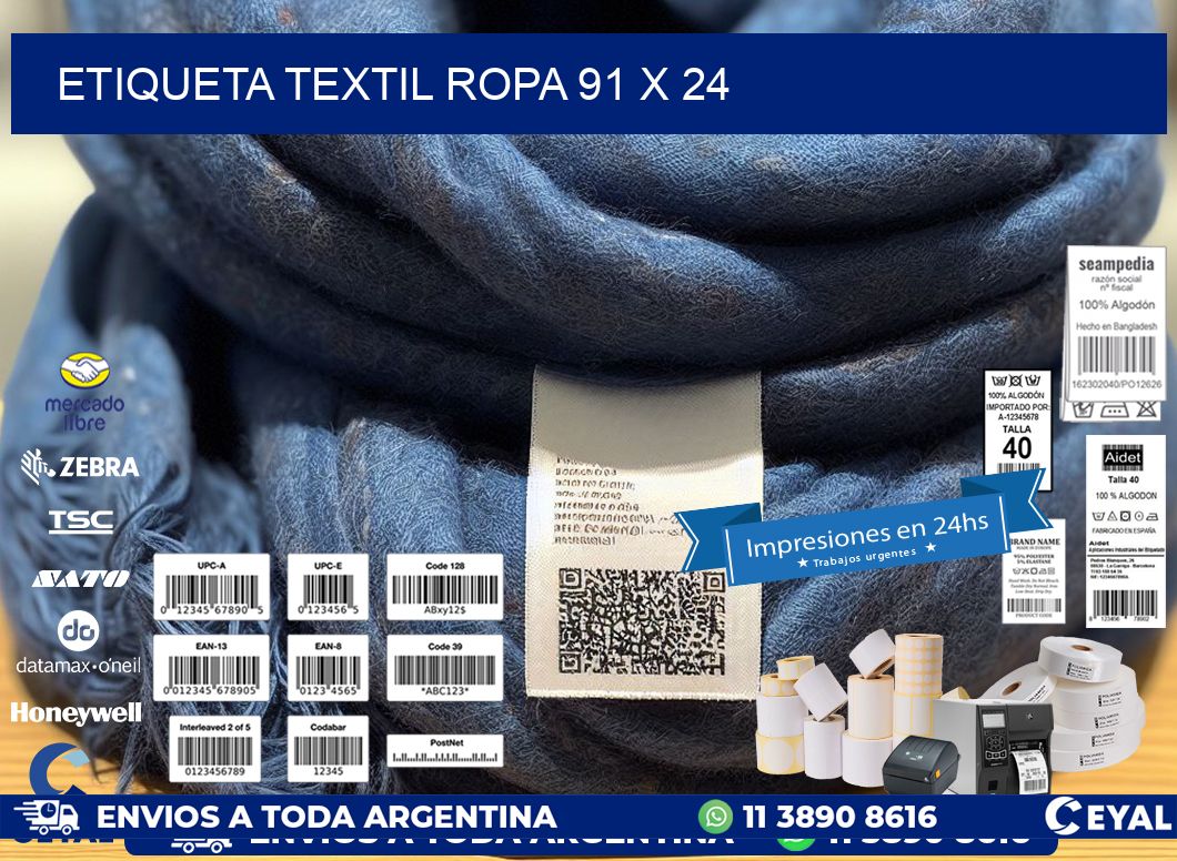 ETIQUETA TEXTIL ROPA 91 x 24
