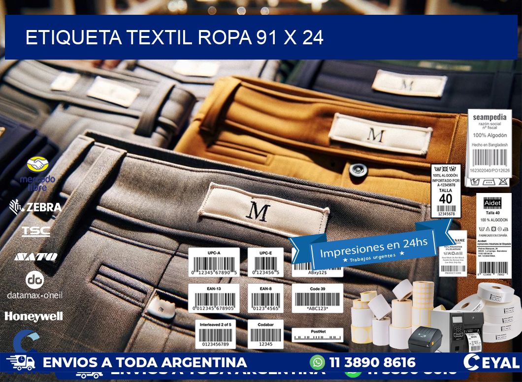 ETIQUETA TEXTIL ROPA 91 x 24