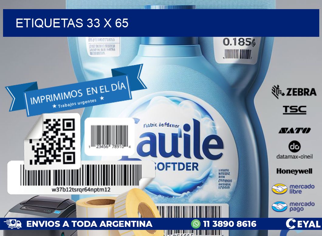 ETIQUETAS 33 x 65