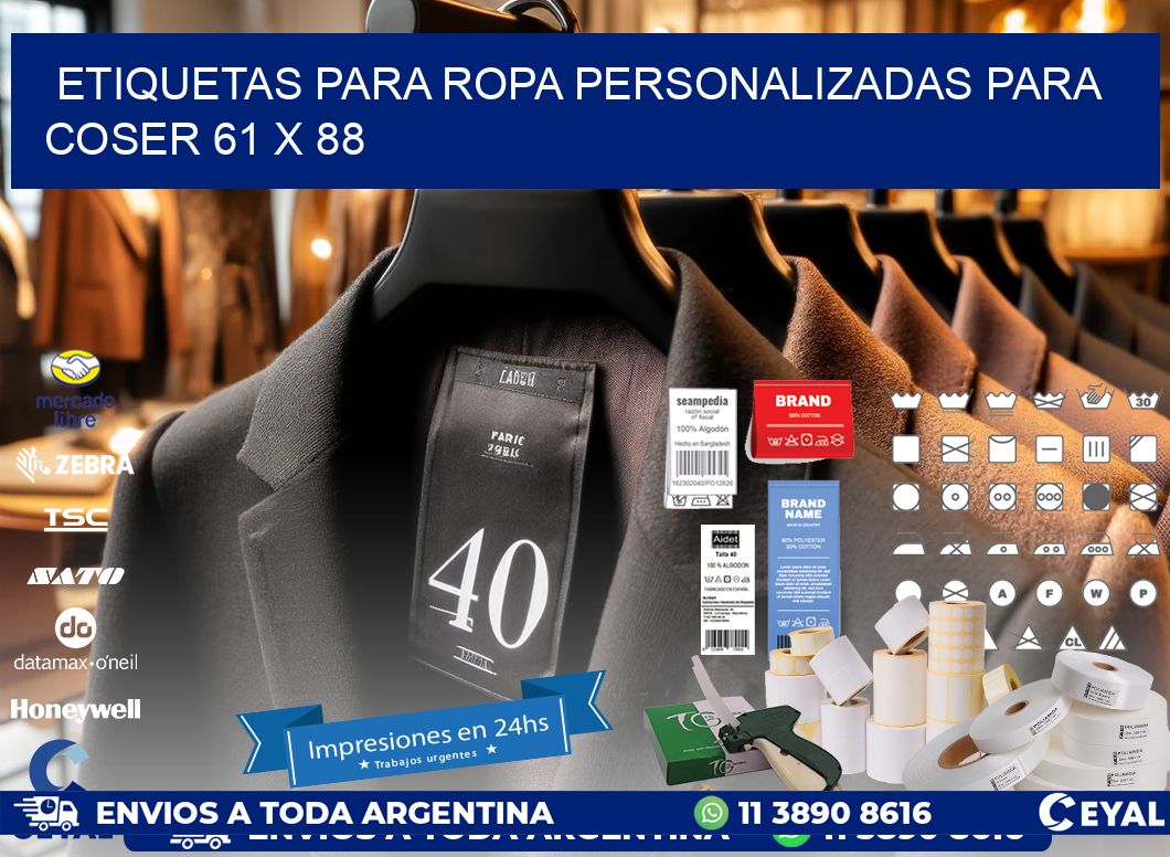 ETIQUETAS PARA ROPA PERSONALIZADAS PARA COSER 61 x 88