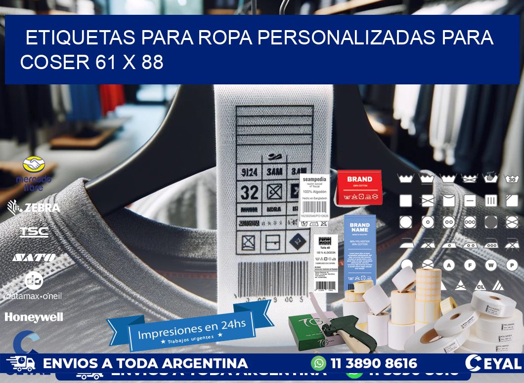 ETIQUETAS PARA ROPA PERSONALIZADAS PARA COSER 61 x 88