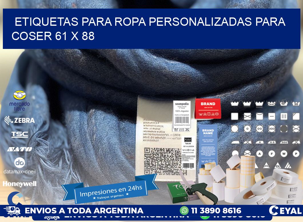 ETIQUETAS PARA ROPA PERSONALIZADAS PARA COSER 61 x 88