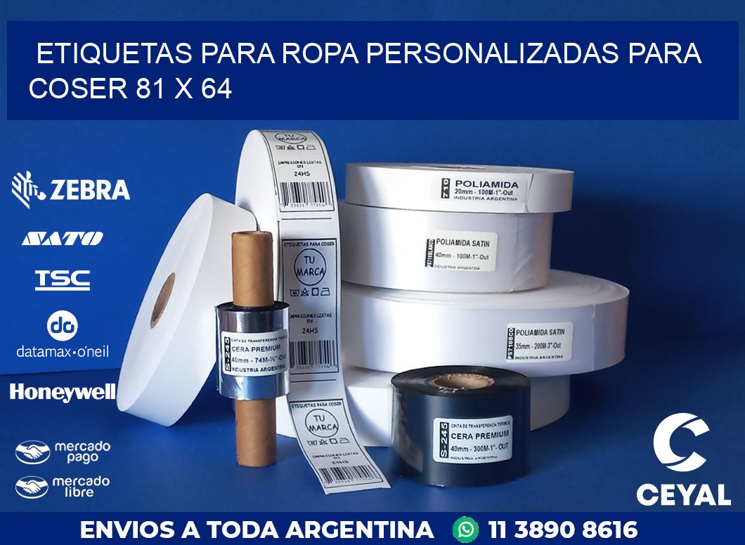 ETIQUETAS PARA ROPA PERSONALIZADAS PARA COSER 81 x 64