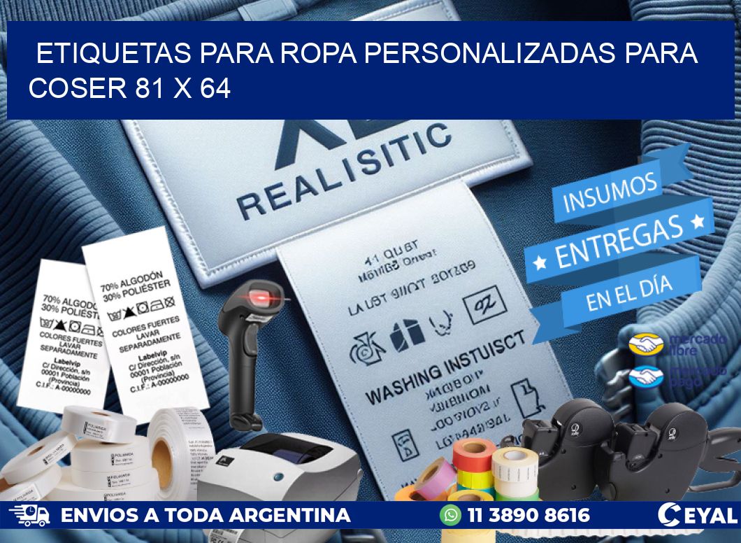 ETIQUETAS PARA ROPA PERSONALIZADAS PARA COSER 81 x 64