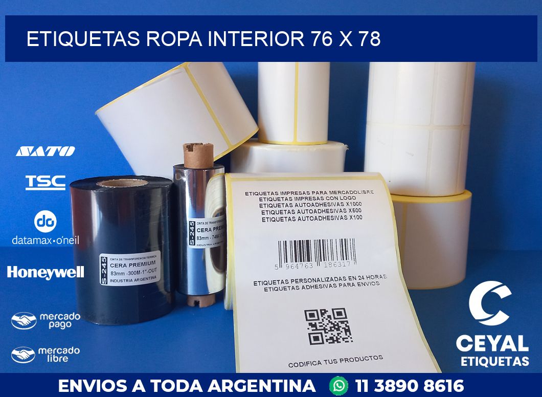 ETIQUETAS ROPA INTERIOR 76 x 78