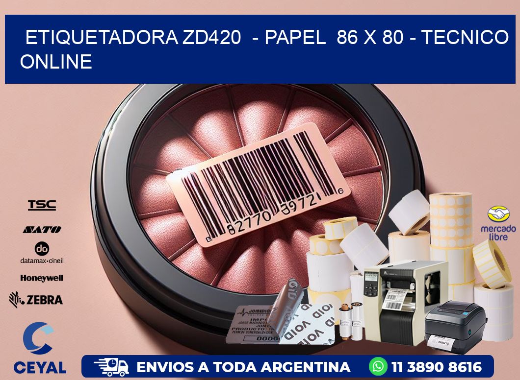 ETIQUETADORA ZD420  – PAPEL  86 x 80 – TECNICO ONLINE
