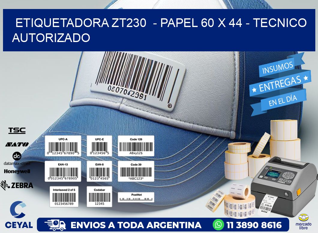 ETIQUETADORA ZT230 - PAPEL 60 x 44 - TECNICO AUTORIZADO