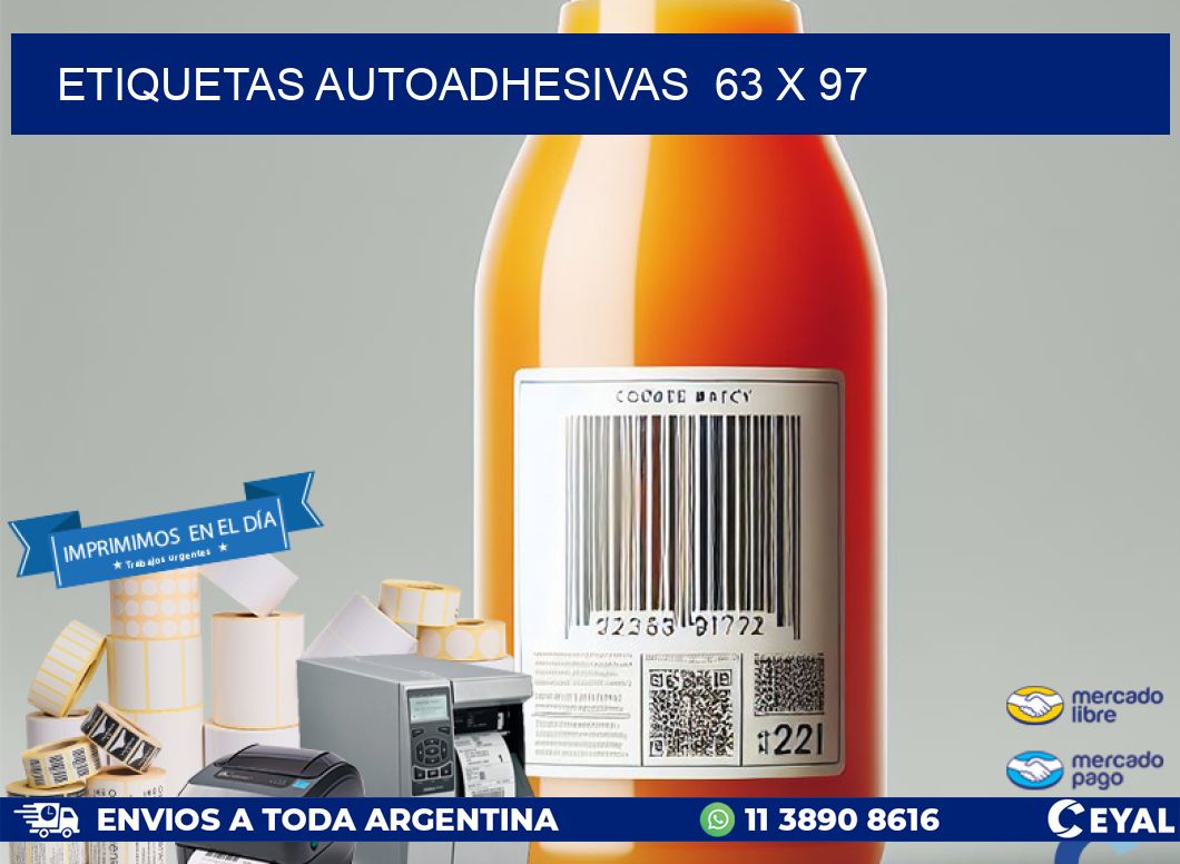 ETIQUETAS AUTOADHESIVAS  63 x 97