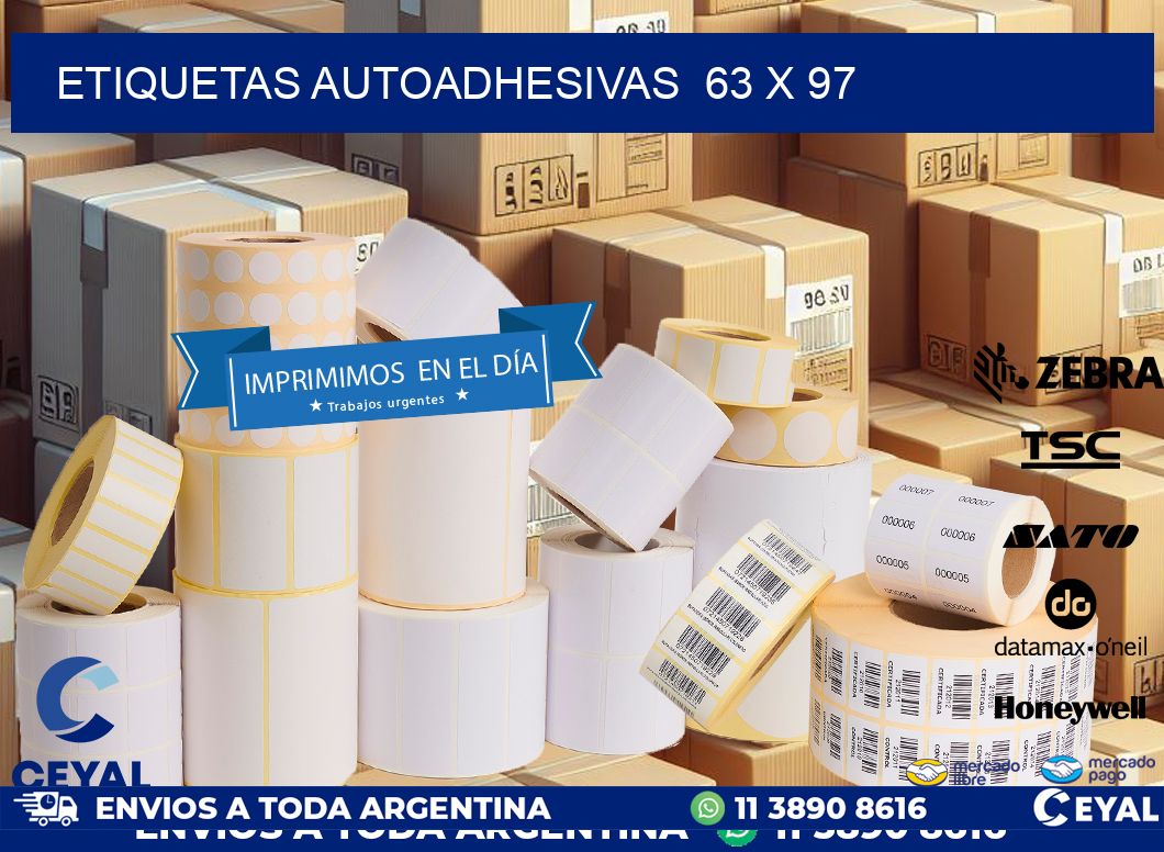 ETIQUETAS AUTOADHESIVAS  63 x 97