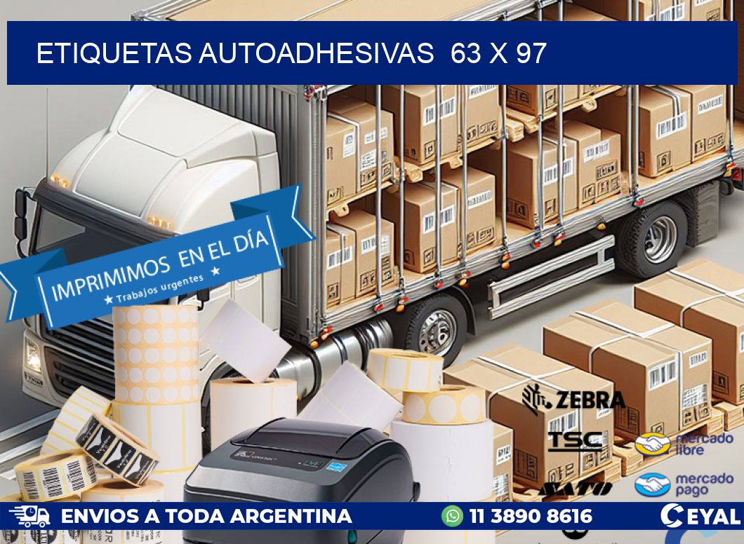 ETIQUETAS AUTOADHESIVAS  63 x 97