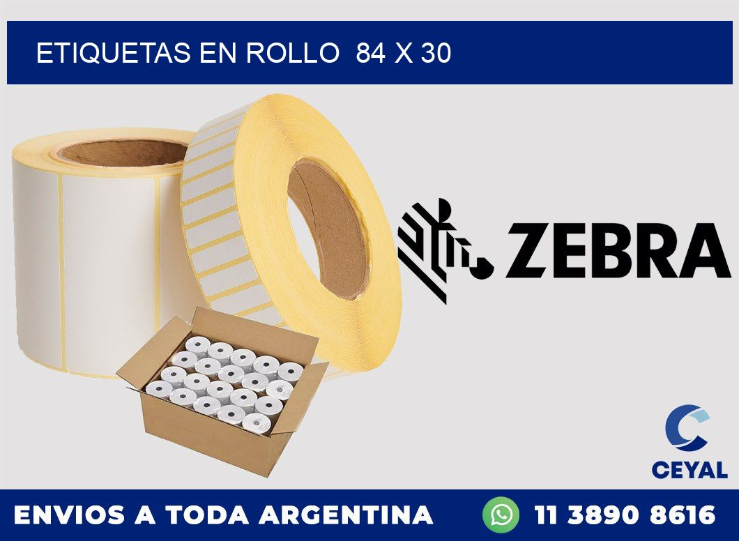 ETIQUETAS EN ROLLO 84 x 30