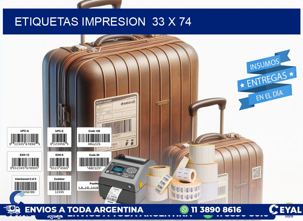 ETIQUETAS IMPRESION 33 x 74