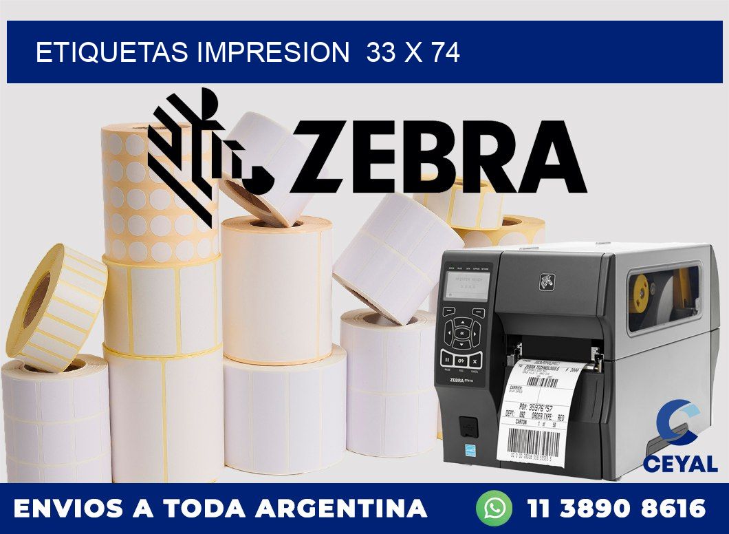 ETIQUETAS IMPRESION 33 x 74