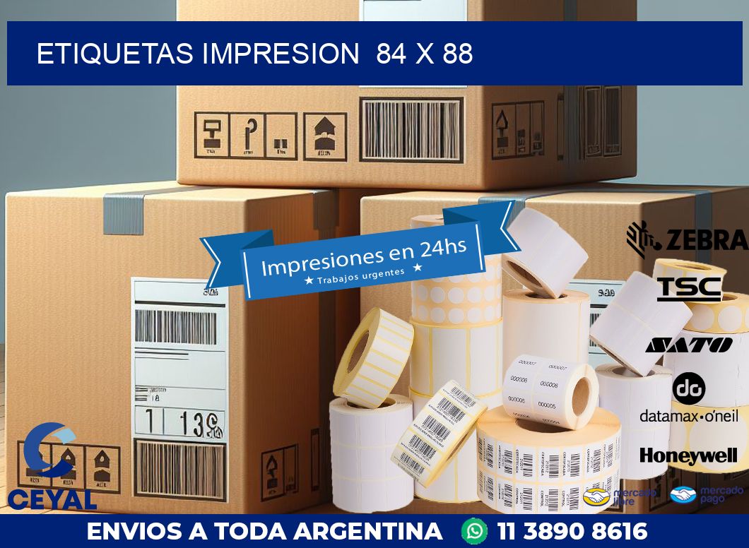 ETIQUETAS IMPRESION  84 x 88