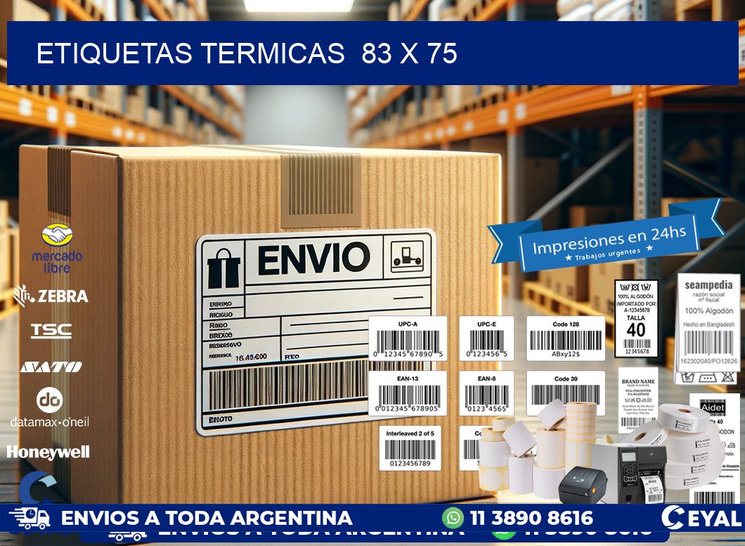 ETIQUETAS TERMICAS 83 x 75