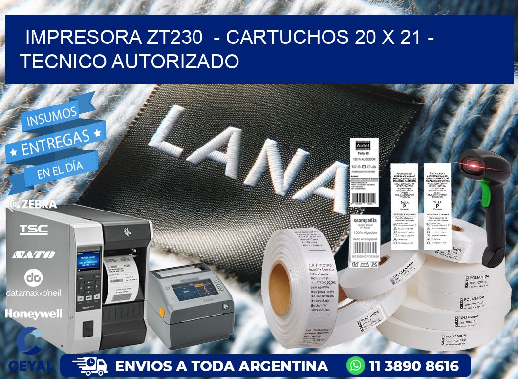 IMPRESORA ZT230  - CARTUCHOS 20 x 21 - TECNICO AUTORIZADO