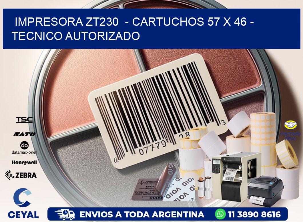 IMPRESORA ZT230  - CARTUCHOS 57 x 46 - TECNICO AUTORIZADO