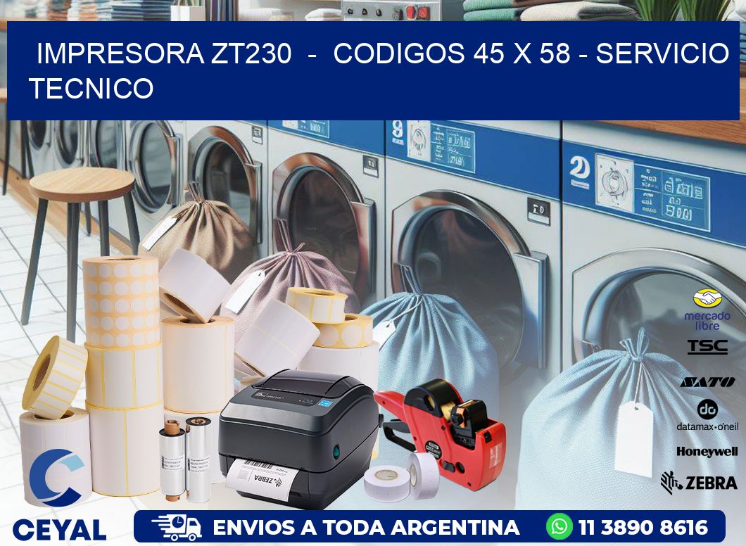 IMPRESORA ZT230 - CODIGOS 45 x 58 - SERVICIO TECNICO