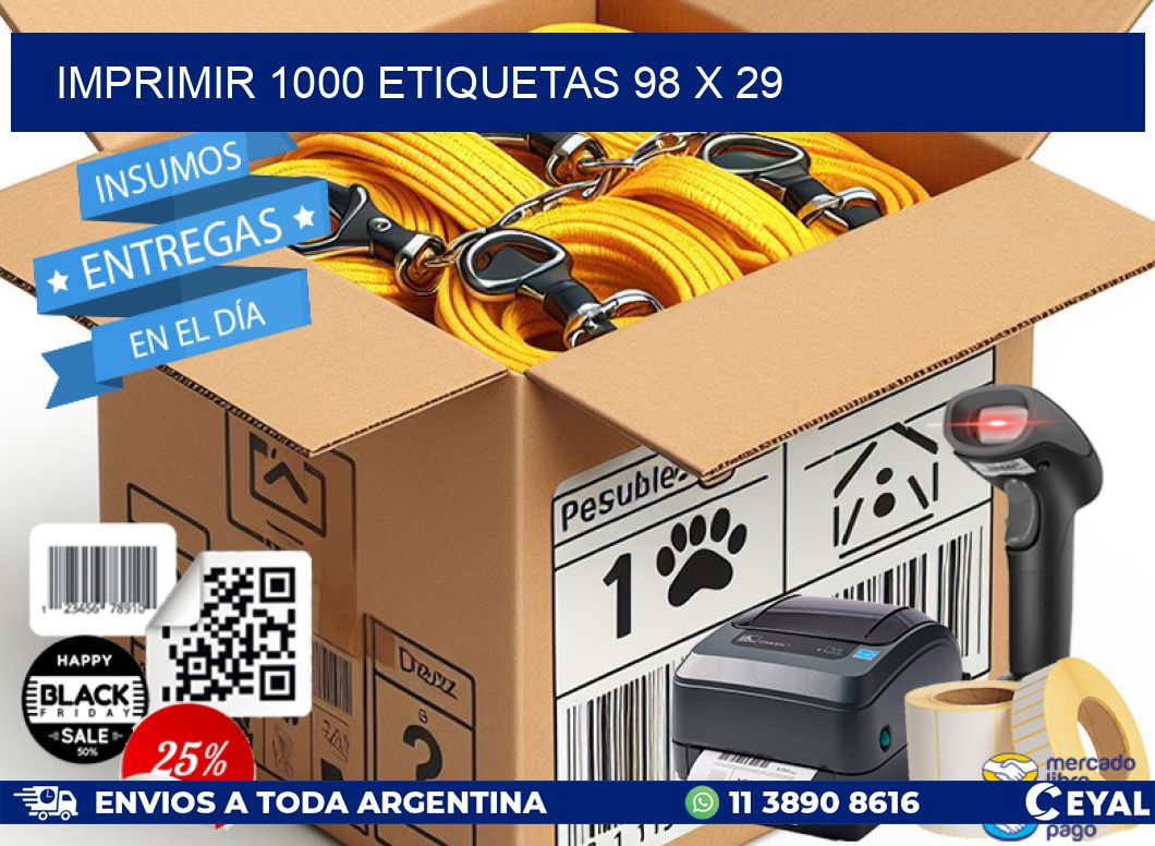 IMPRIMIR 1000 ETIQUETAS 98 x 29