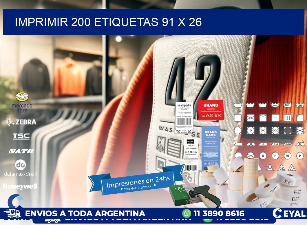 IMPRIMIR 200 ETIQUETAS 91 x 26