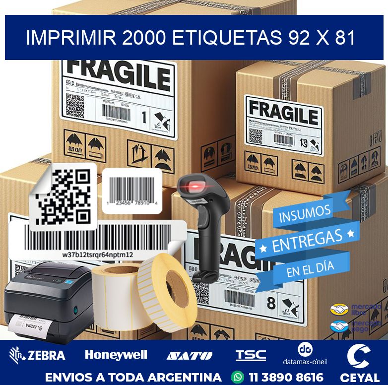 IMPRIMIR 2000 ETIQUETAS 92 x 81