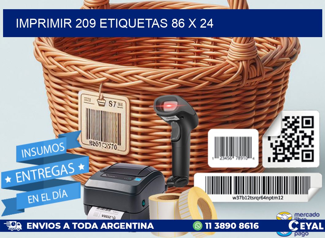 IMPRIMIR 209 ETIQUETAS 86 x 24